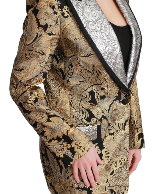 Black Gold Jacquard Blazer Jacket
