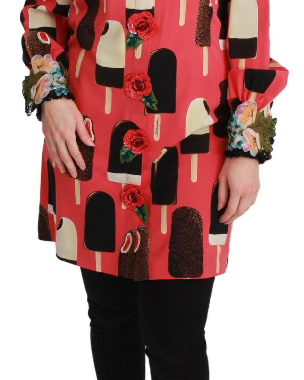 Pink Ice Cream Roses Sequined Dress