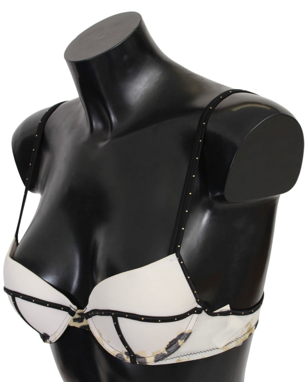 White Polyester Spandex Push Up Bra Underwear