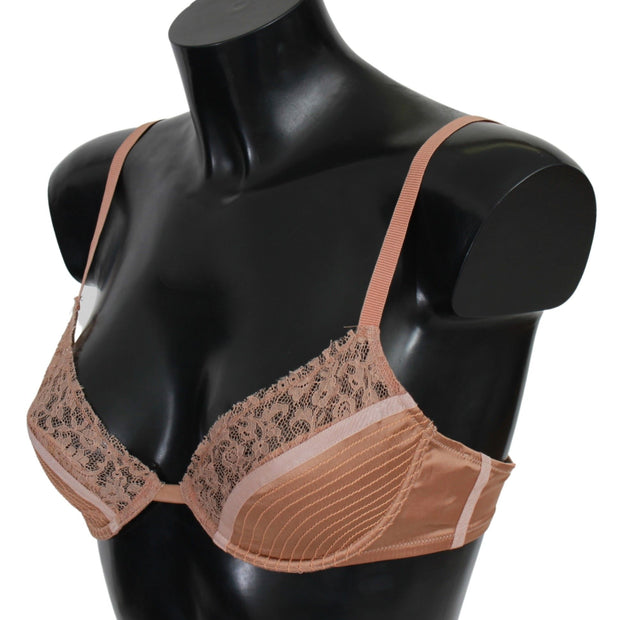 Elegant Nude Lace Push-Up Bra