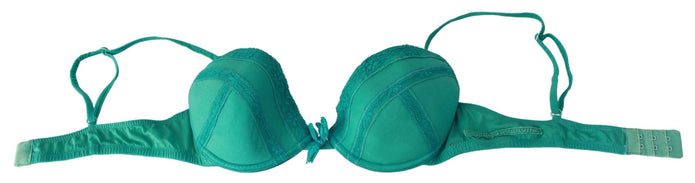 Luxurious Green Cotton Push Up Bra