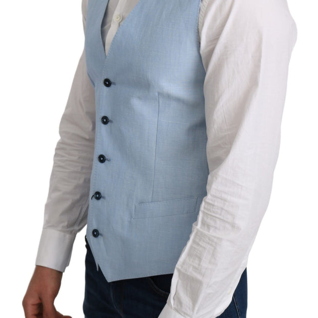 Elegant Azure Men's Formal Vest