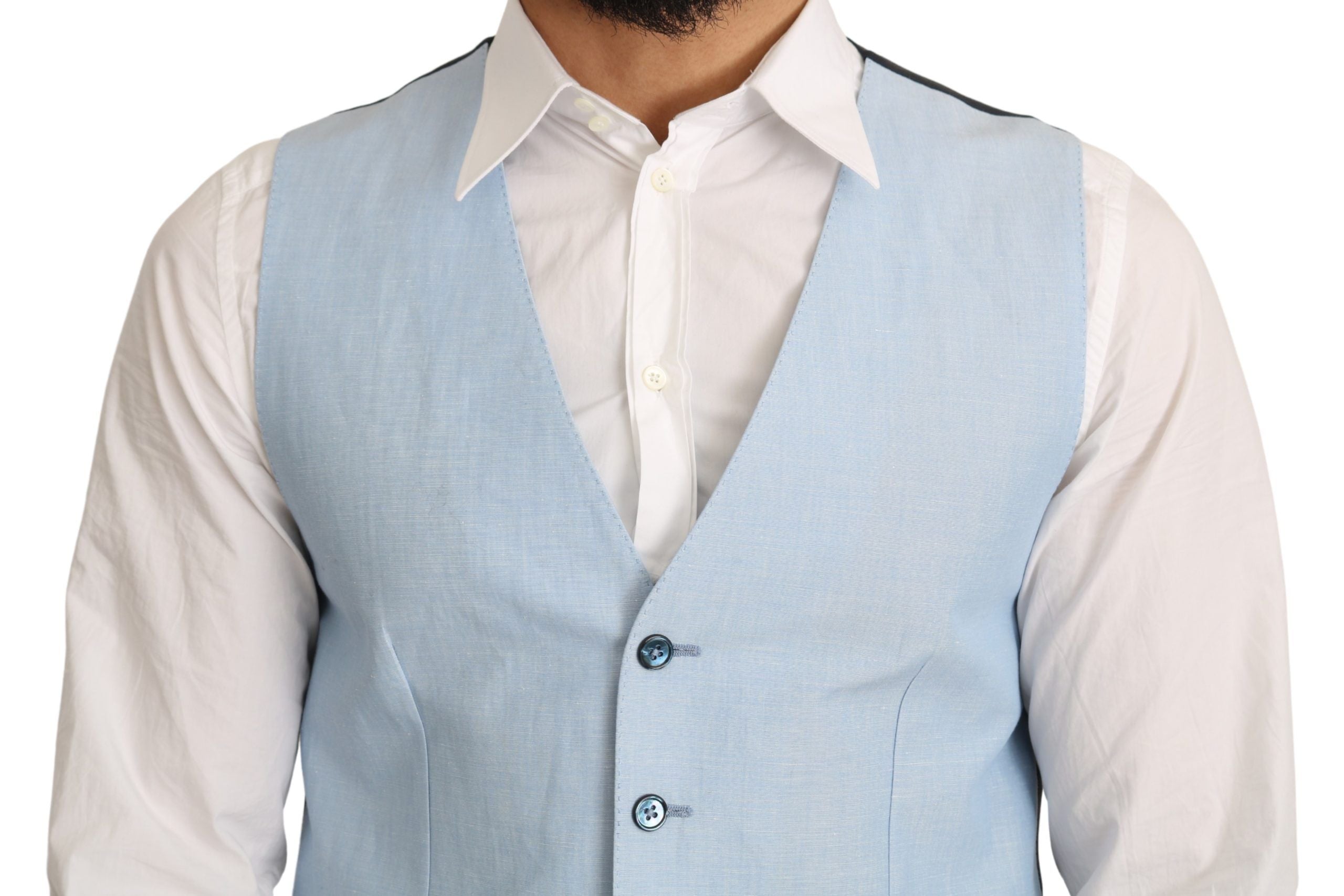 Elegant Azure Men's Formal Vest