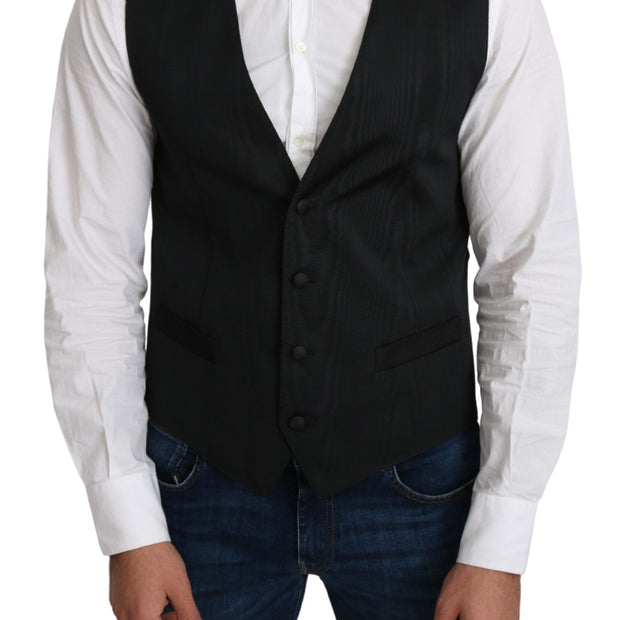 Elegant Silk Formal Gray Vest