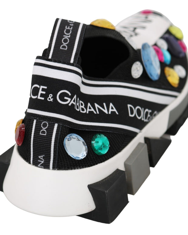 Black Multicolor Crystal Sneakers Shoes