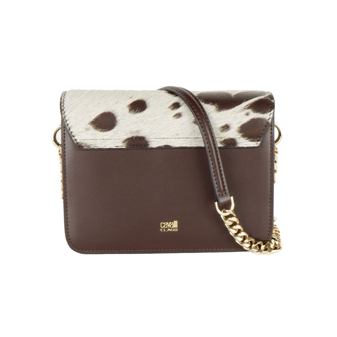 Chic Two-Tone Small Shoulder Bag in White & Brown