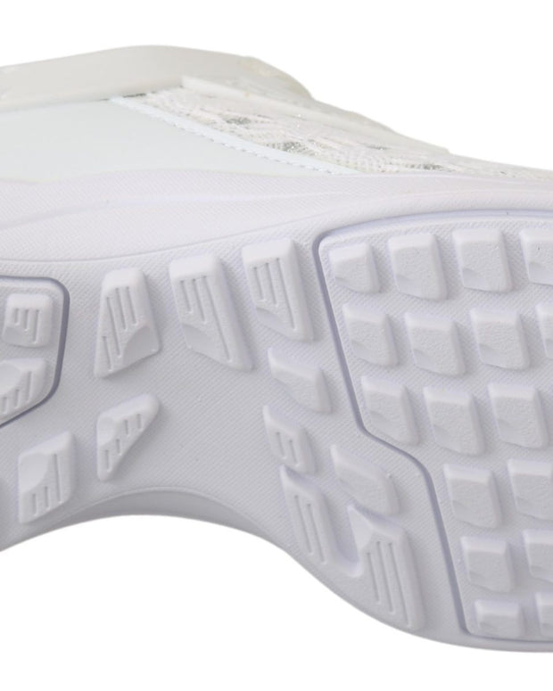 White Polyester Casual Sneakers Shoes