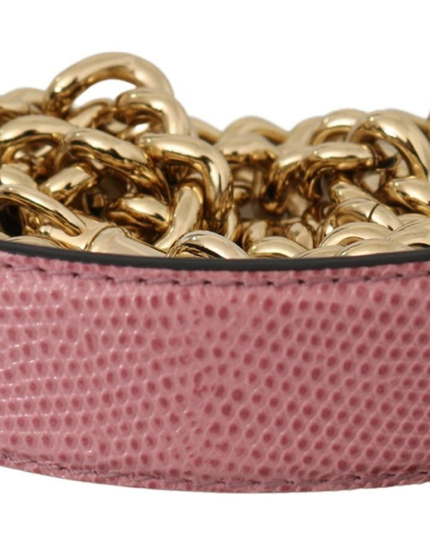 Pink Leather Gold Chain Accessory Shoulder Strap