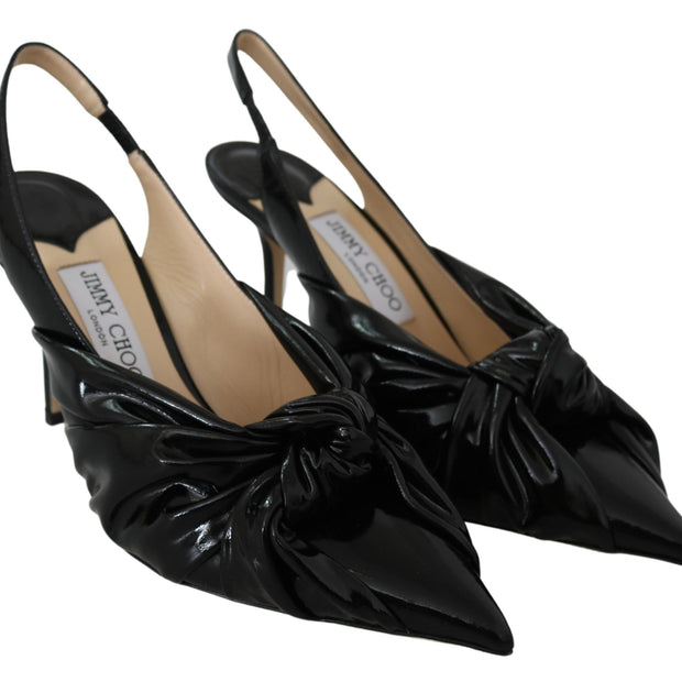 Elegant Black Leather Pointed Toe Pumps