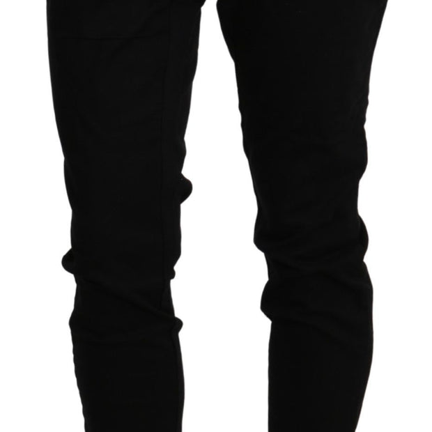 Chic High Waist Cropped Black Jeans