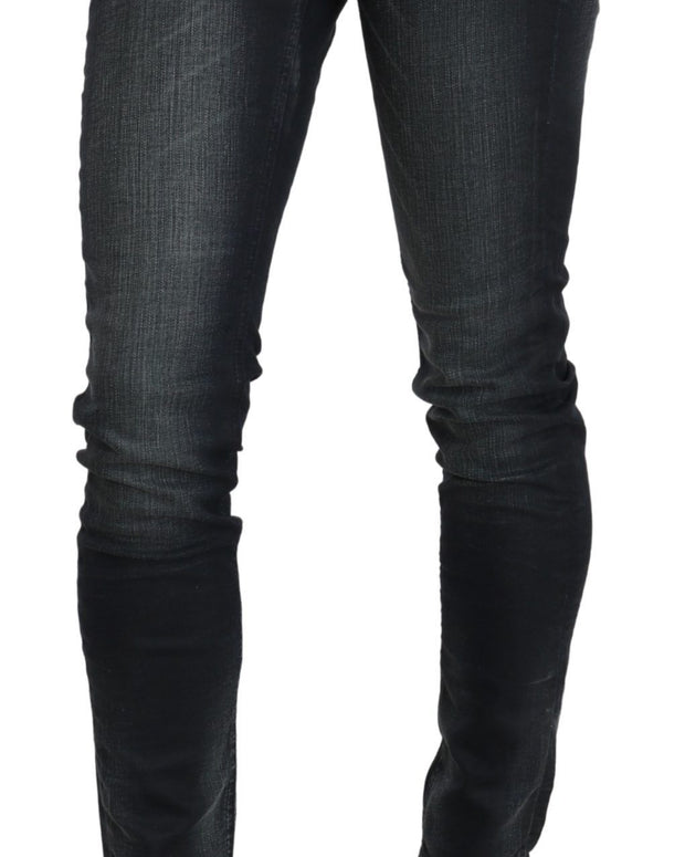 Blue Washed Low Waist Skinny Denim Trouser