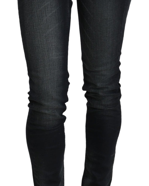 Blue Washed Low Waist Skinny Denim Trouser