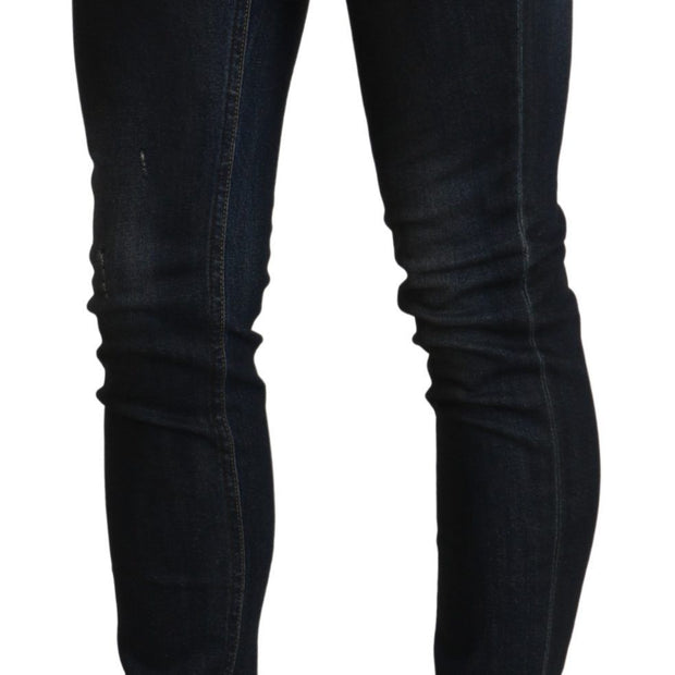 Chic Low Waist Skinny Black Jeans