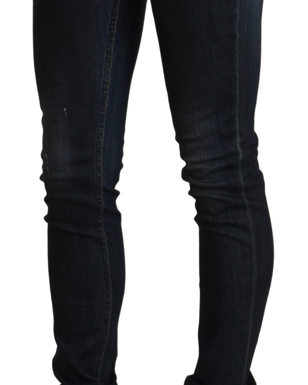 Black Washed Low Waist Skinny Denim Jeans