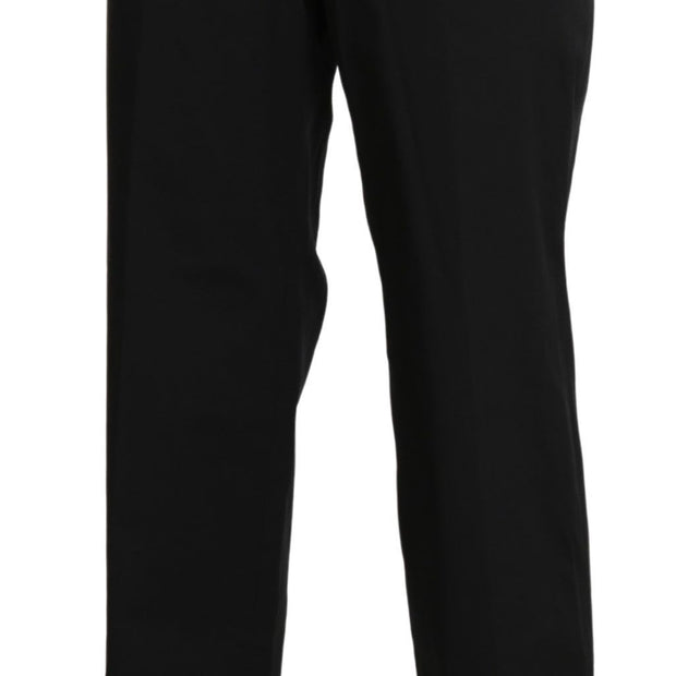 Elegant High Waist Straight Black Pants