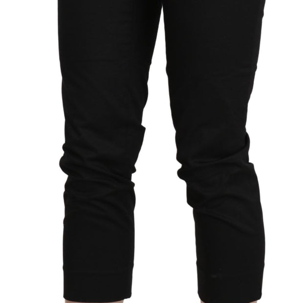 Elegant High Waist Skinny Cropped Pants