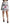 White Cartoon Brocade A-line High Waist Skirt