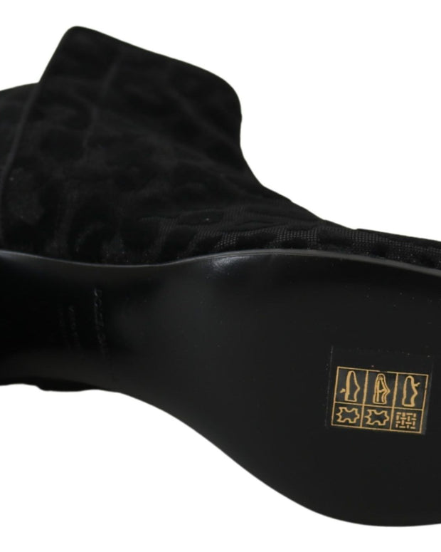 Black Leopard Short Boots Zipper Shoes