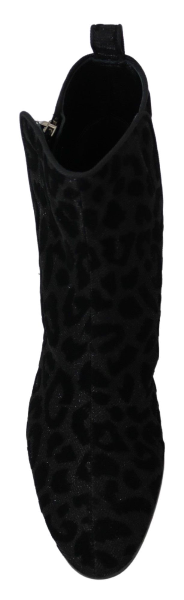 Elegant Black Leopard Print Short Boots