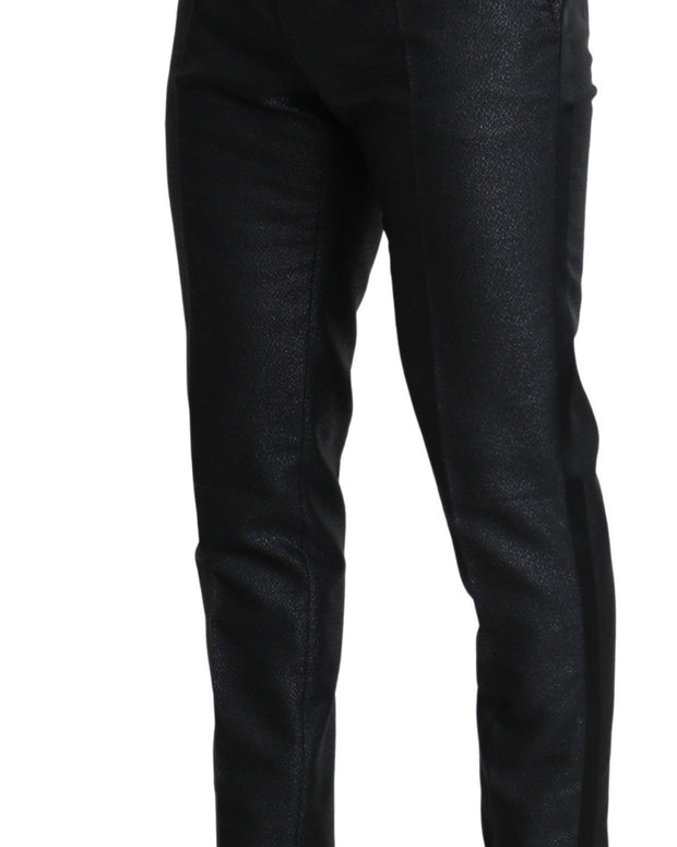 Black Metallic Skinny Trouser Dress