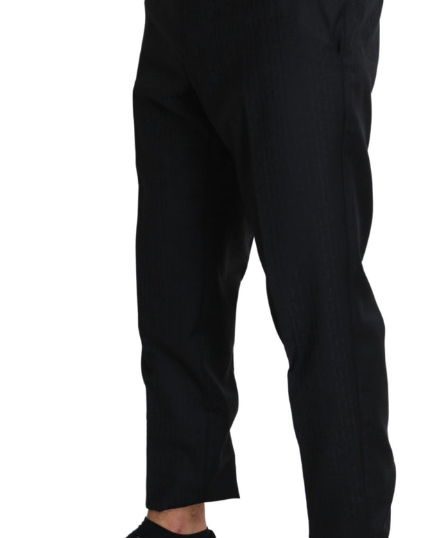 Black Wool Skinny Cropped Trouser Dress