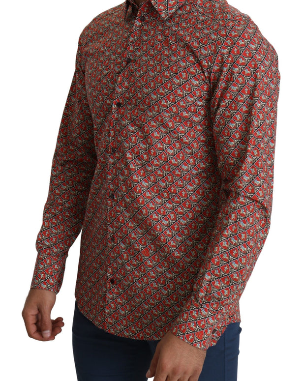 Red Printed Knight Formal Dress MARTINI Shirt