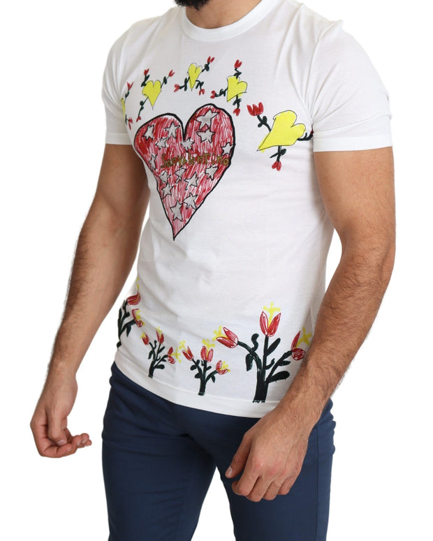 White Saint Valentine Print Cotton Men T-shirt