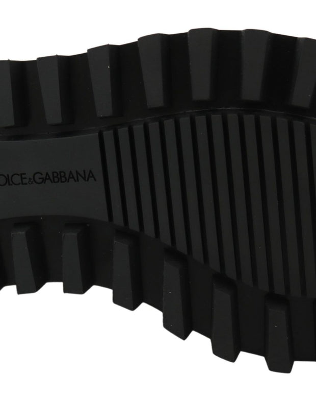 Black Rubberized Calfskin Chunky Derby Vulcano Shoes