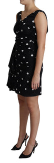 Elegant Polka Dot Silk Charmeuse Dress