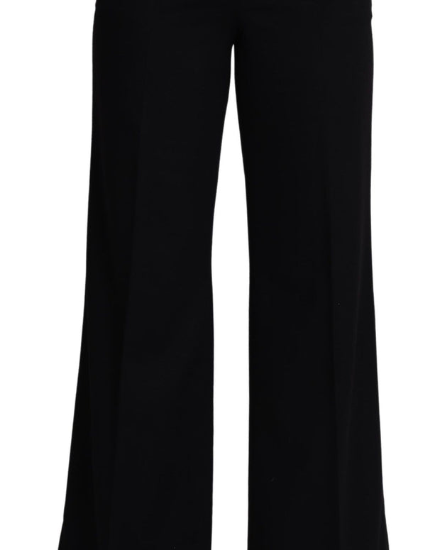 Black Cashmere Wide Leg Women Trouser Pants