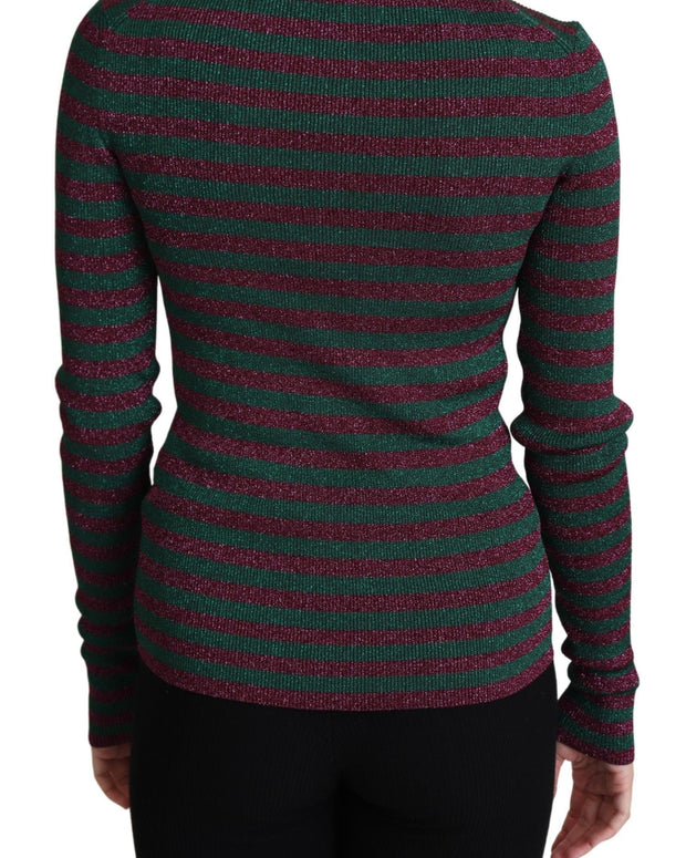 Multicolor Stripes Crew Neck Pullover Sweater