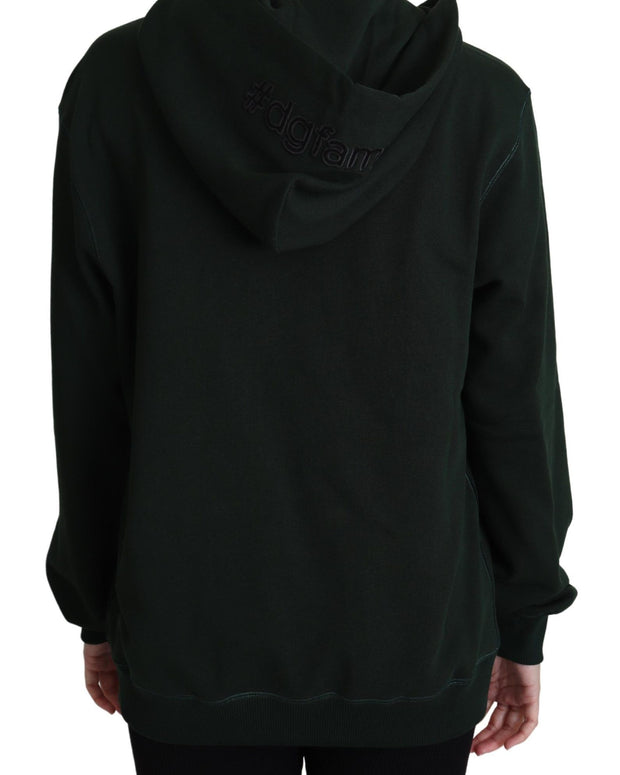 Dark Green Crown Embroidery Hoodie