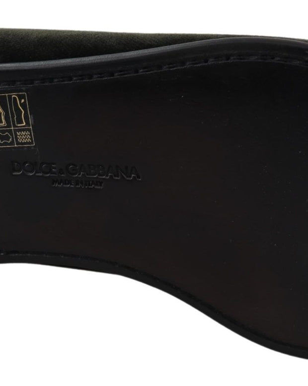Green Velvet Slip On Mens Loafers Shoes