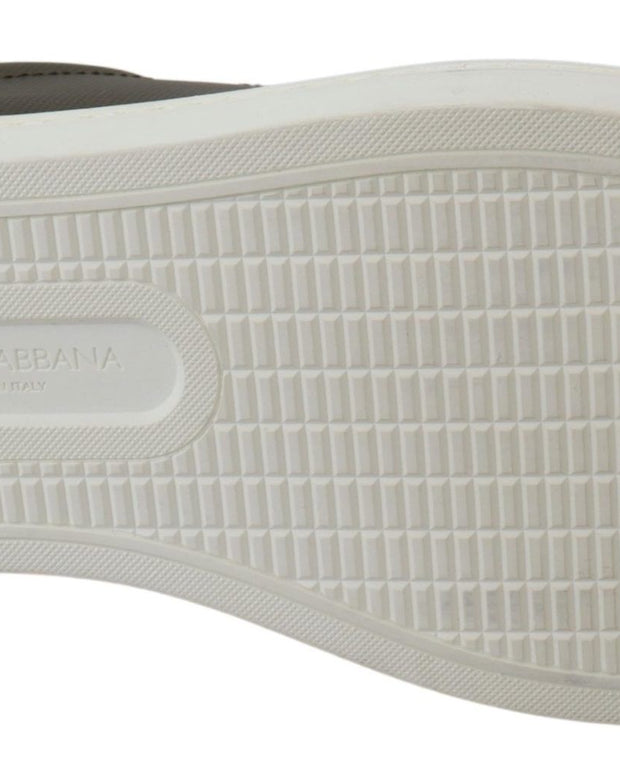 White Green Leather Low Top Sneakers Shoes