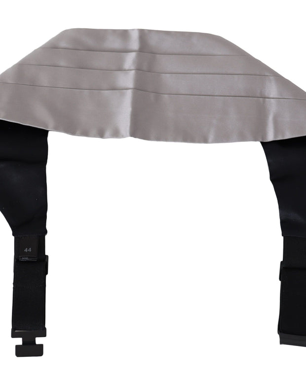 Gray Men Waist Belt 100% Silk Cummerbund