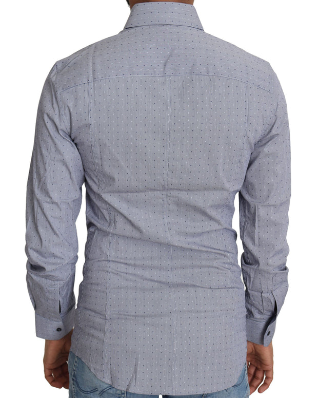 Gray Dotted Semi Fitted Formal SICILIA Shirt