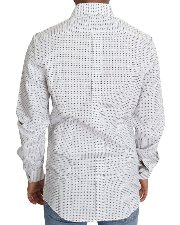 Black White Polka Dots Dress Shirt