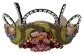 Gold Brass Floral Crystals LED Lights Crown Tiara Diadem