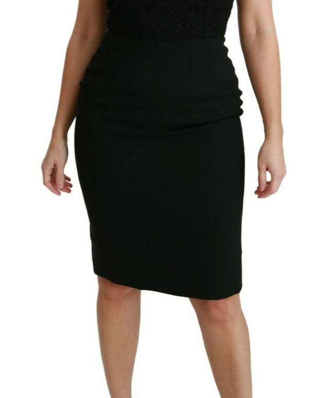 Black Floral Lace Sheath Gown Dress