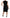 Black Floral Lace Sheath Gown Dress