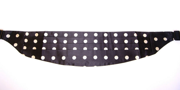 Elegant Silk Black Polka Dot Cummerbund