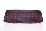 Exquisite Black Silk Cummerbund with Red Polka Dots