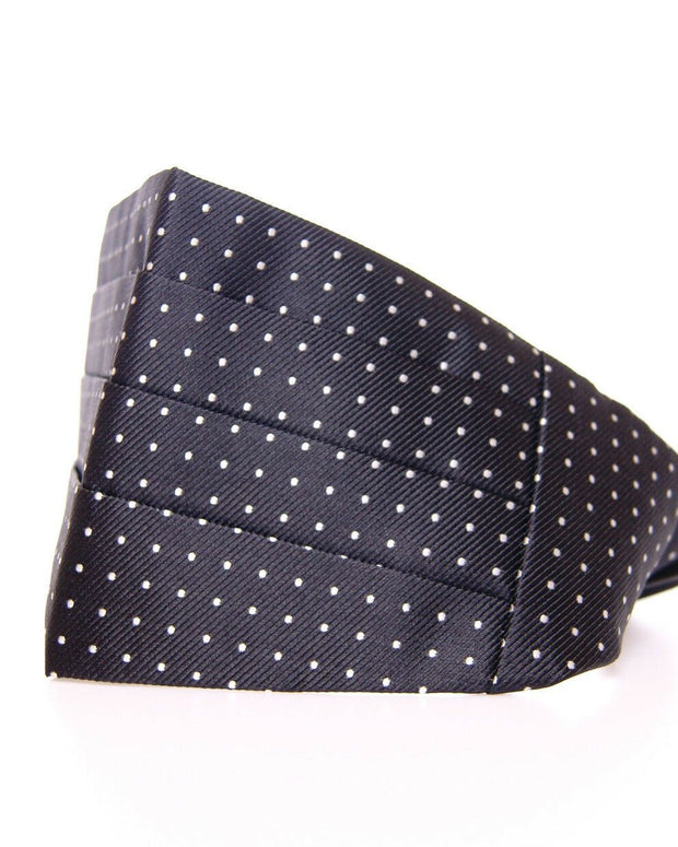 Elegant Black Silk Polka Dot Cummerbund