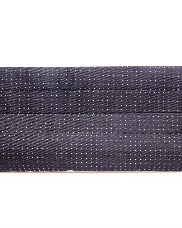 Elegant Black Silk Cummerbund with Polka Dots