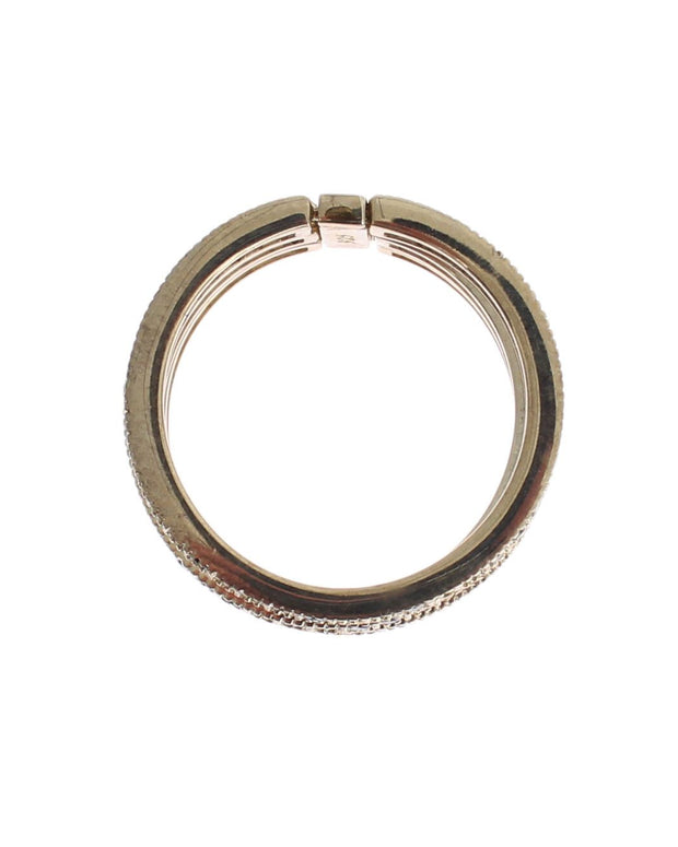 Chic Silver & Black CZ Crystal Ring