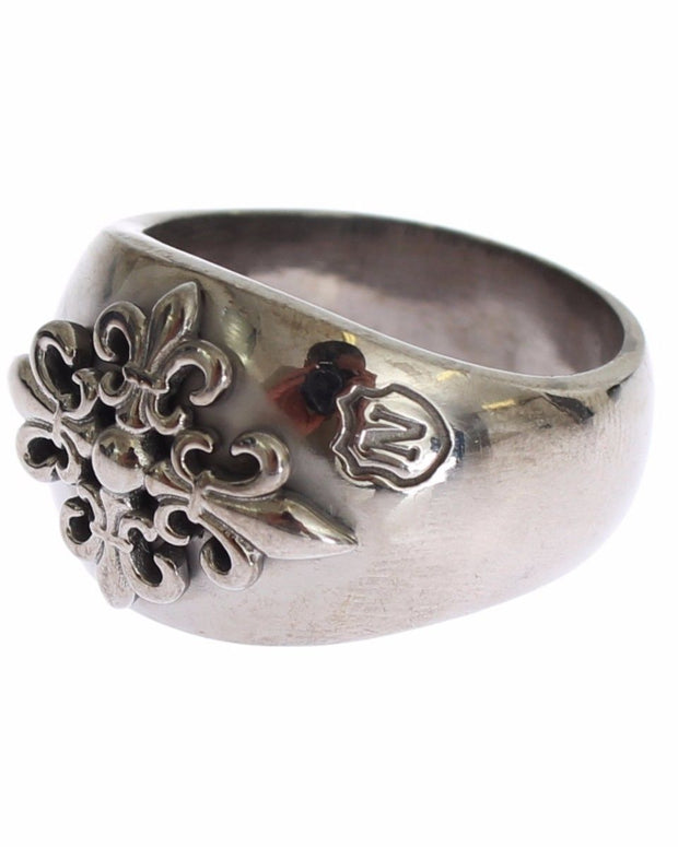 Sterling Silver Rhodium Men's Statement Ring