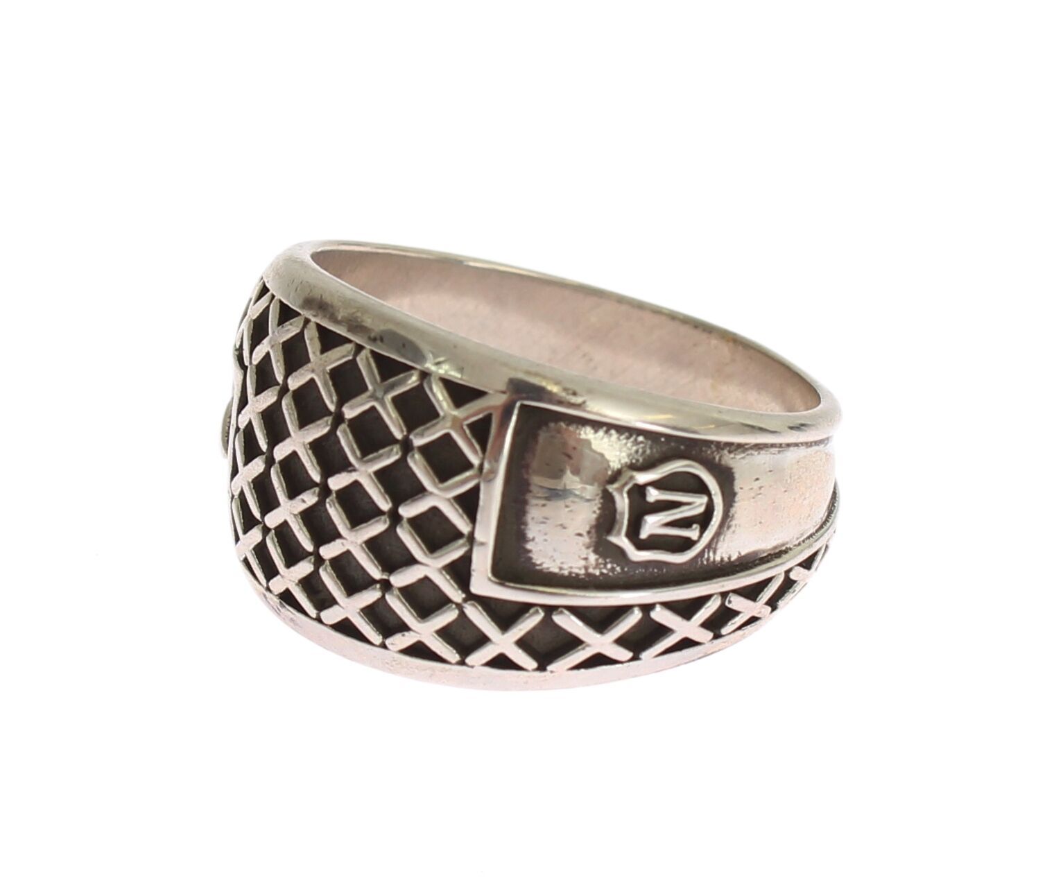 Elegant Silver Band with Black Accents