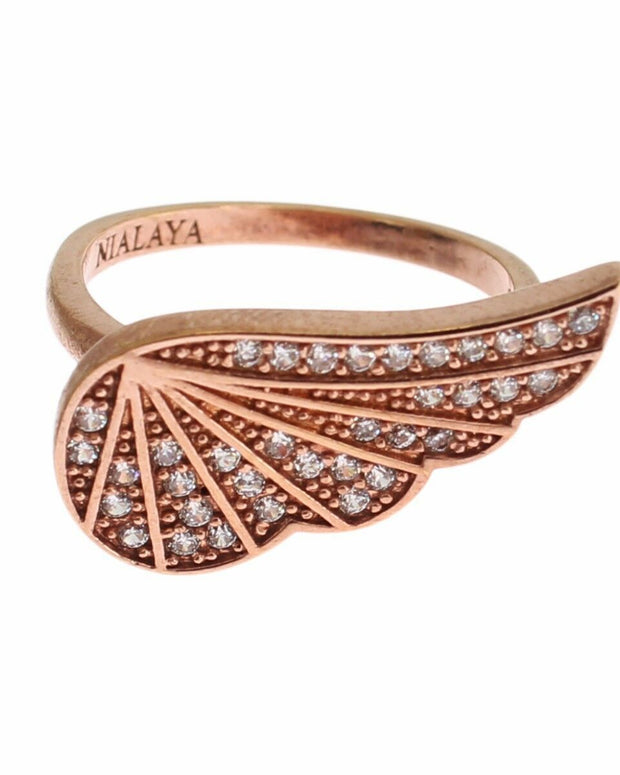 Elegant Pink Gold CZ Crystal Ring