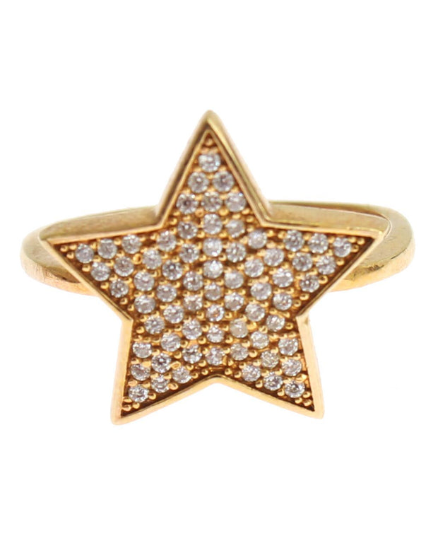Elegant Gold-Plated Sterling Silver Ring with CZ Crystals