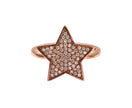 Dazzling Pink Gold Plated Sterling Silver CZ Ring